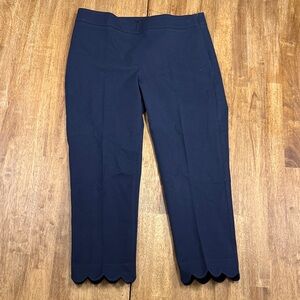 Talbots Navy Scallop Hem Capris